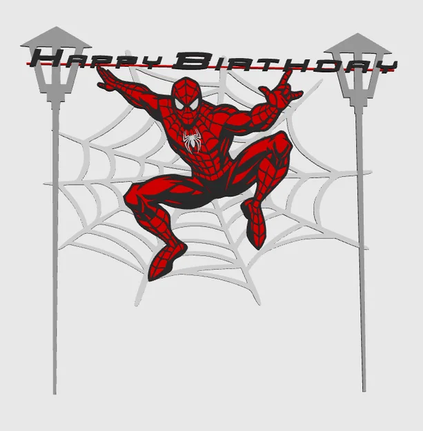 Mô hình trang trí bánh kem Spiderman cho tiệc sinh nhật - Image 1
