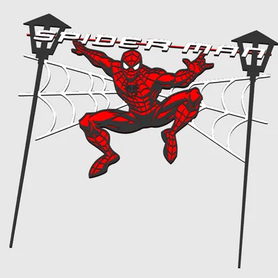 Mô hình trang trí bánh kem Spiderman cho tiệc sinh nhật