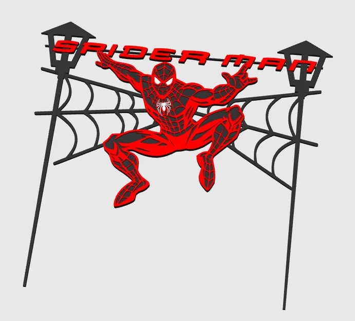 Mô hình trang trí bánh kem Spiderman cho tiệc sinh nhật - Image 3