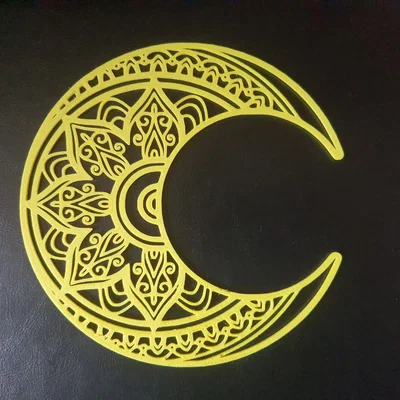 Mẫu trang trí tường hình trăng khuyết nghệ thuật 3D (Ornate Moon)
