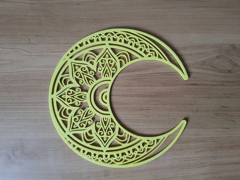 Mẫu trang trí tường hình trăng khuyết nghệ thuật 3D (Ornate Moon) - Image 2