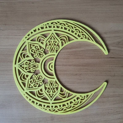 Mẫu trang trí tường hình trăng khuyết nghệ thuật 3D (Ornate Moon)
