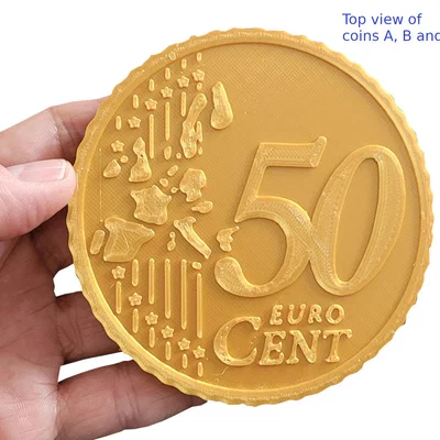 Lót ly hình đồng xu Euro 50 cent (Coin coaster Euro 50 cent)