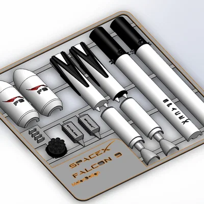 SpaceX Falcon 9 Kit card – Bộ kit card tên lửa Falcon 9 in 3D
