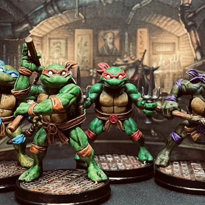Bộ mô hình 4 chú rùa Ninja (TMNT) phong cách Lowpoly siêu chất