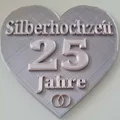 Mô hình trang trí kỷ niệm 25 năm ngày cưới (Silberhochzeit) in 3D - Thumbnail 1