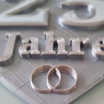 Mô hình trang trí kỷ niệm 25 năm ngày cưới (Silberhochzeit) in 3D