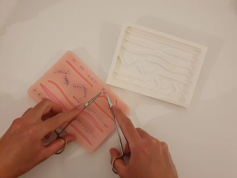 Khuôn Đúc Tấm Tập Khâu Vết Thương (Suture Training Pad Mold) 3D - Image 1