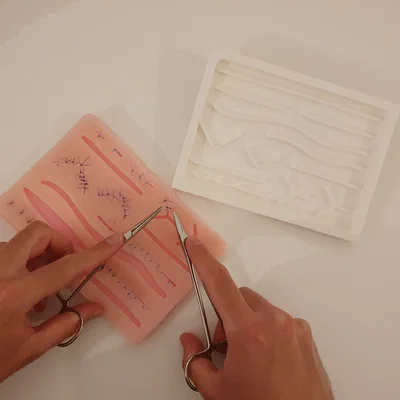 Khuôn Đúc Tấm Tập Khâu Vết Thương (Suture Training Pad Mold) 3D