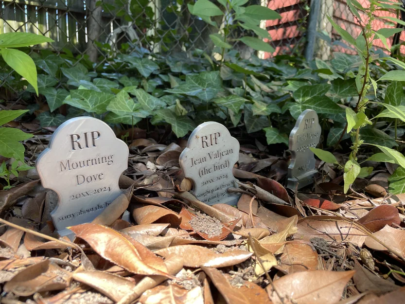 Bia mộ mini để trống kèm cọc cắm vườn - Image 1