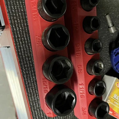 Khay Socket Gridfinity cho Duralast 1/2" Impact Socket