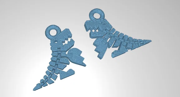 Móc khóa khủng long Flexi Rex tình yêu - Mẫu in 3D độc đáo - Image 1