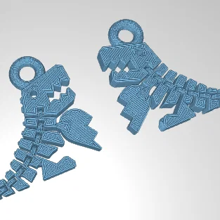 Móc khóa khủng long Flexi Rex tình yêu - Mẫu in 3D độc đáo
