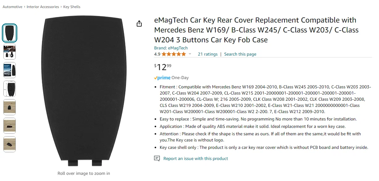 Nắp đậy pin chìa khóa Mercedes (Mercedes Key Fob Battery Cover) - Image 3