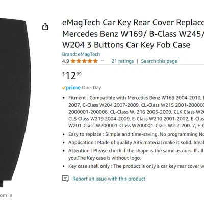 Nắp đậy pin chìa khóa Mercedes (Mercedes Key Fob Battery Cover)