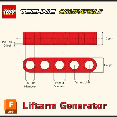 Bộ tạo liftarm LEGO tham số (Parametric) – Fusion 360
