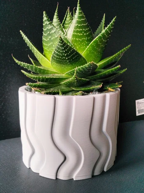 Mẫu Chậu Trồng Cây 3D Thiết Kế Gợn Sóng Tinh Tế (Planter Pot) - Image 1