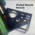 Stencil phác thảo bỏ ví (Wallet Sketch Stencil) - Thumbnail 1