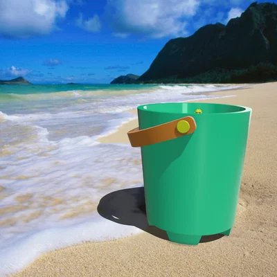 Bộ đồ chơi đi biển: xô, rổ rây, xẻng, cào