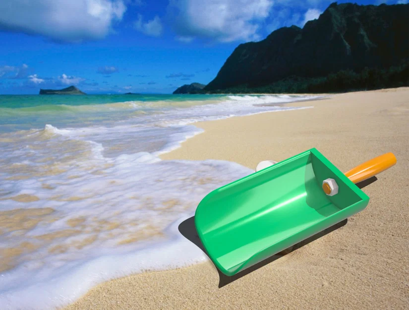 Bộ đồ chơi đi biển: xô, rổ rây, xẻng, cào - Image 4