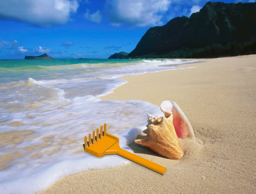 Bộ đồ chơi đi biển: xô, rổ rây, xẻng, cào - Image 5