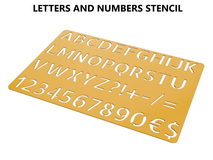 Stencil: Bảng chữ cái, ký tự và chữ số - Image 1