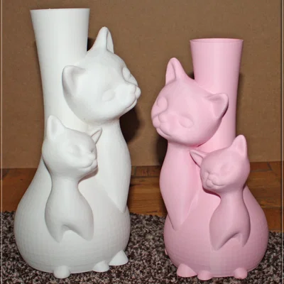 Mẫu in 3D bình hoa hình mèo (Cats Vase) trang trí nhà cửa siêu xinh