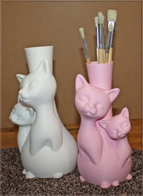 Mẫu in 3D bình hoa hình mèo (Cats Vase) trang trí nhà cửa siêu xinh - Image 4