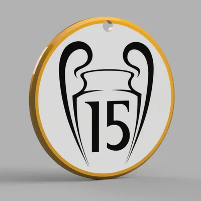 Móc khóa Real Madrid 15 cúp Châu Âu - Mẫu in 3D độc đáo