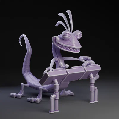 Mô hình 3D Randall Boggs tại bảng điều khiển - Monsters Inc.