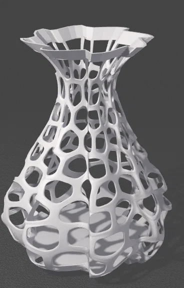 Mẫu bình hoa trang trí dạng lưới tổ ong in 3D độc đáo - Image 1