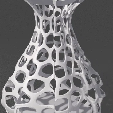 Mẫu bình hoa trang trí dạng lưới tổ ong in 3D độc đáo