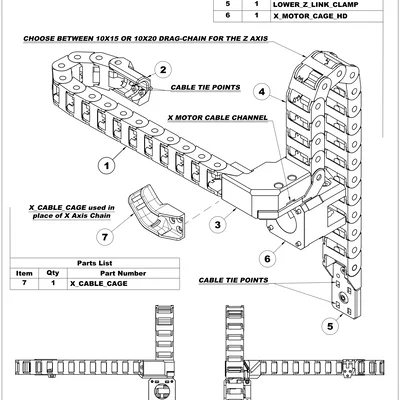 V-Minion Drag-Chain Assembly V2 (Z+X) – Bộ drag-chain trục Z & X