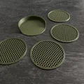 Bộ đế lót ly họa tiết tổ ong 3D kèm khay đựng (Honeycomb Coasters) - Thumbnail 4