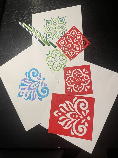 Bộ khuôn vẽ Mandala (Mandala drawing templates) - Image 2