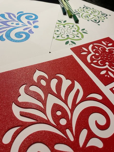 Bộ khuôn vẽ Mandala (Mandala drawing templates) - Image 3