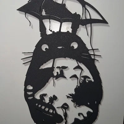Mô hình trang trí tường Totoro in 3D nghệ thuật cho người hâm mộ Ghibli
