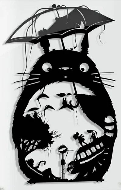 Mô hình trang trí tường Totoro in 3D nghệ thuật cho người hâm mộ Ghibli - Image 2