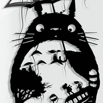 Mô hình trang trí tường Totoro in 3D nghệ thuật cho người hâm mộ Ghibli