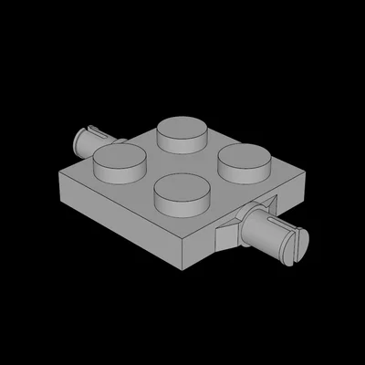 Tấm lắp ghép 2x2 tương thích Lego có chốt bánh xe (3D Model)