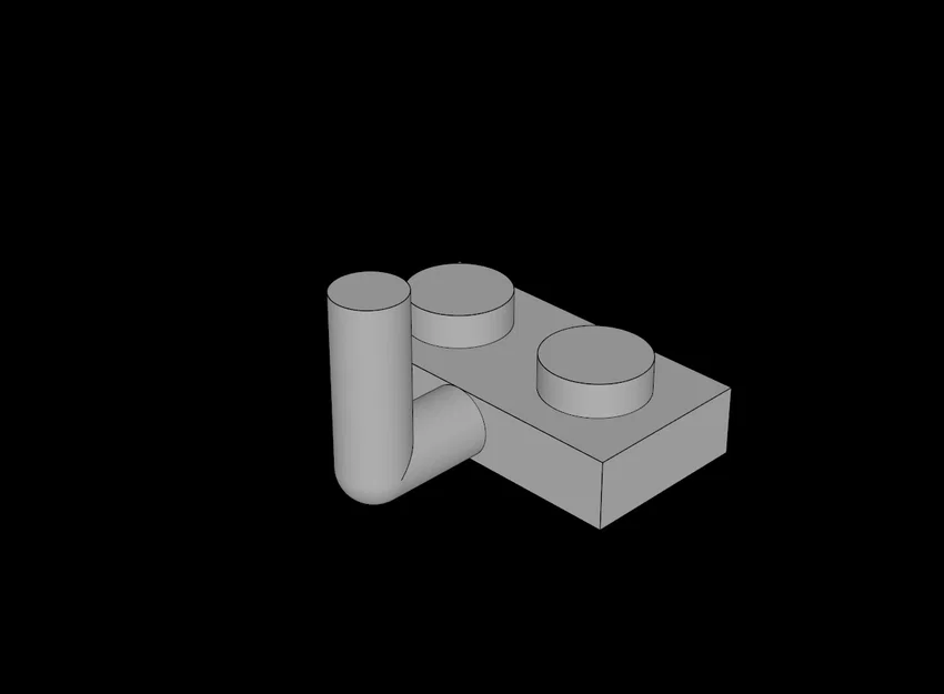 Miếng ghép Lego tương thích (Plate 1x2) với thanh dọc - Mẫu in 3D - Image 1