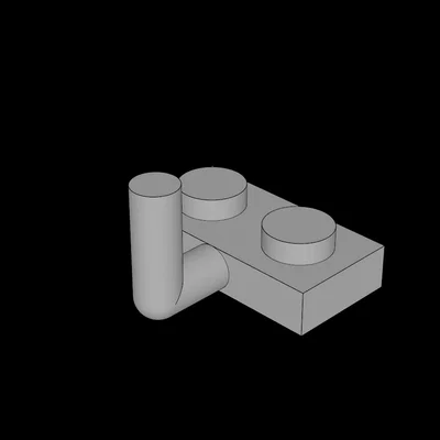 Miếng ghép Lego tương thích (Plate 1x2) với thanh dọc - Mẫu in 3D