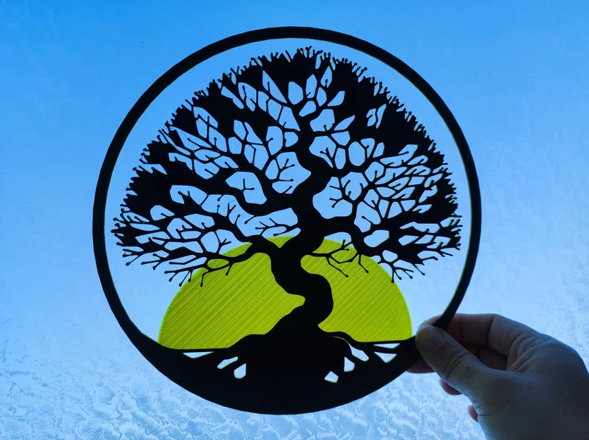 Tranh treo tường 3D nghệ thuật: Cây Bonsai và Mặt Trời (Rising Sun) - Image 4