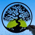 Tranh treo tường 3D nghệ thuật: Cây Bonsai và Mặt Trời (Rising Sun) - Thumbnail 4