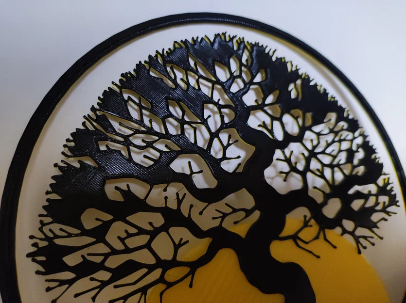 Tranh treo tường 3D nghệ thuật: Cây Bonsai và Mặt Trời (Rising Sun) - Image 5