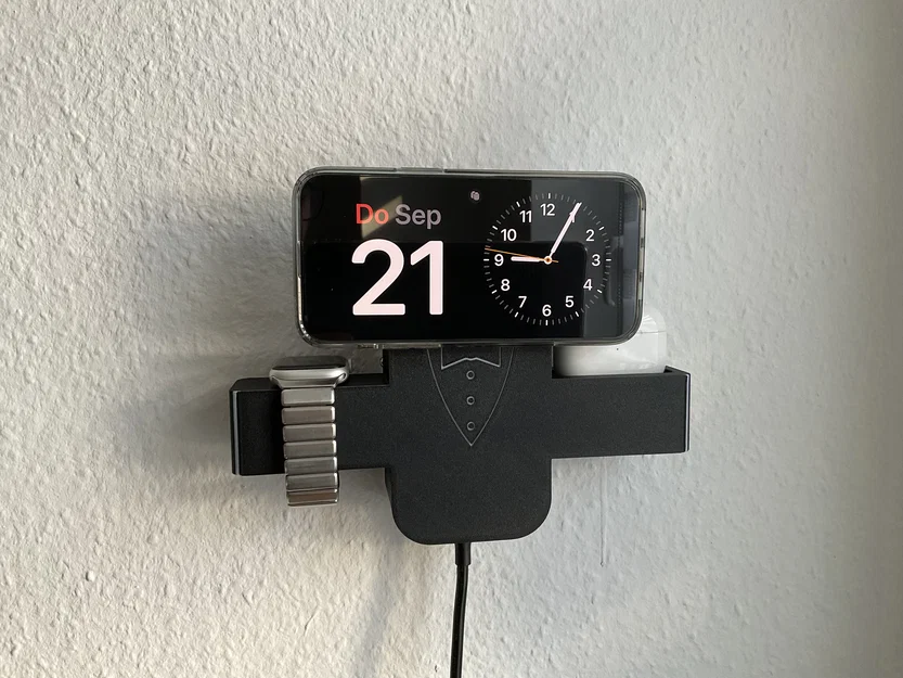 Charging butler: bộ sạc treo tường iPhone + Watch + AirPods Pro (Standby iOS 17) - Image 1