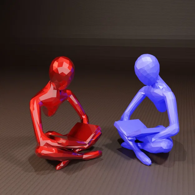 Tượng Low Poly Đọc Sách (Sculpture) - Image 1