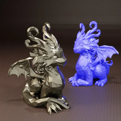 Rồng Dễ Thương Low Poly (Cute Dragon Low poly)