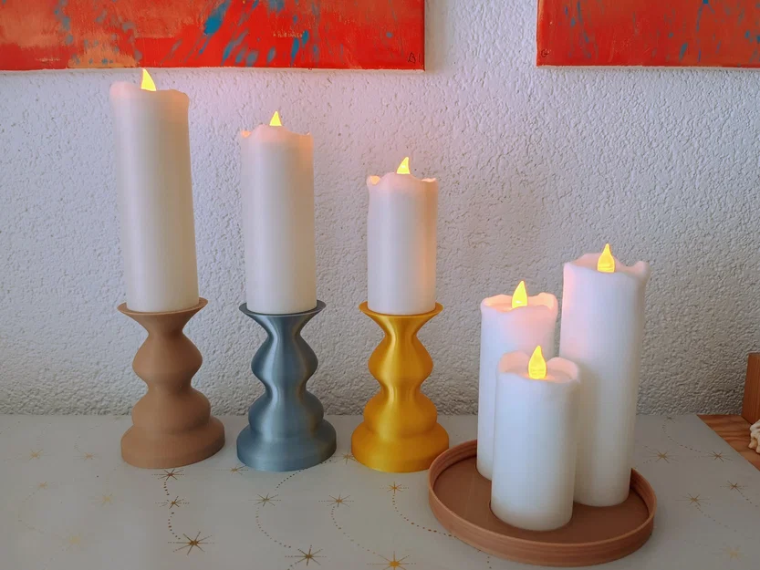 Bộ nến giả (Fake Candle set) trang trí nhà cửa bằng in 3D - Image 1