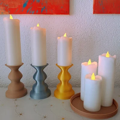 Bộ nến giả (Fake Candle set) trang trí nhà cửa bằng in 3D